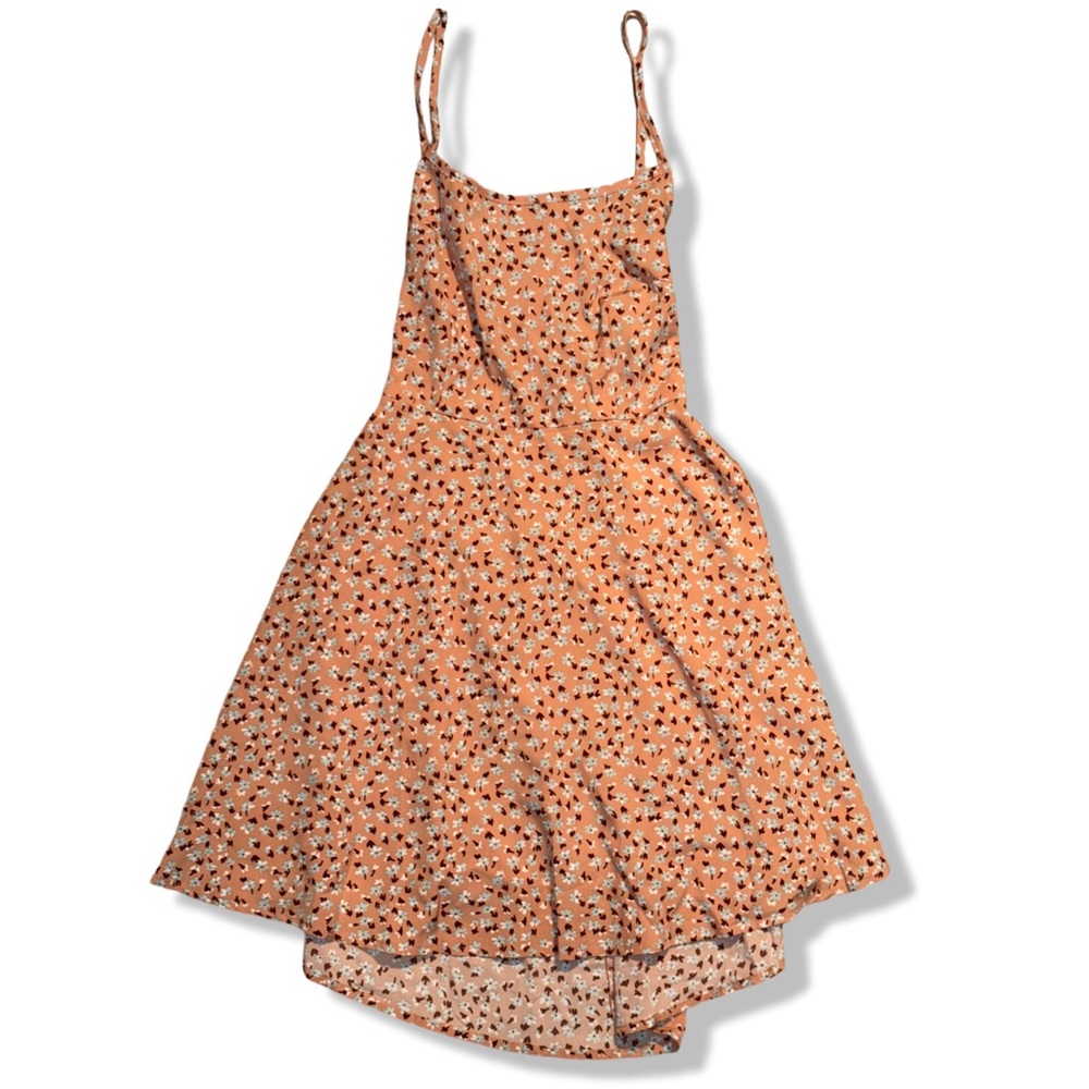 Florens Open Back String Tied Floral Sun Dress S Roasted Mauve